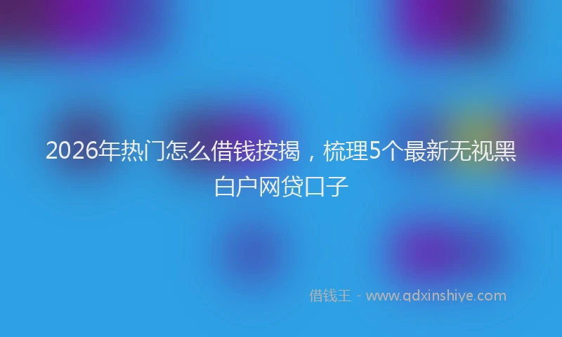 2026年热门怎么借钱按揭，梳理5个最新无视黑白户网贷口子