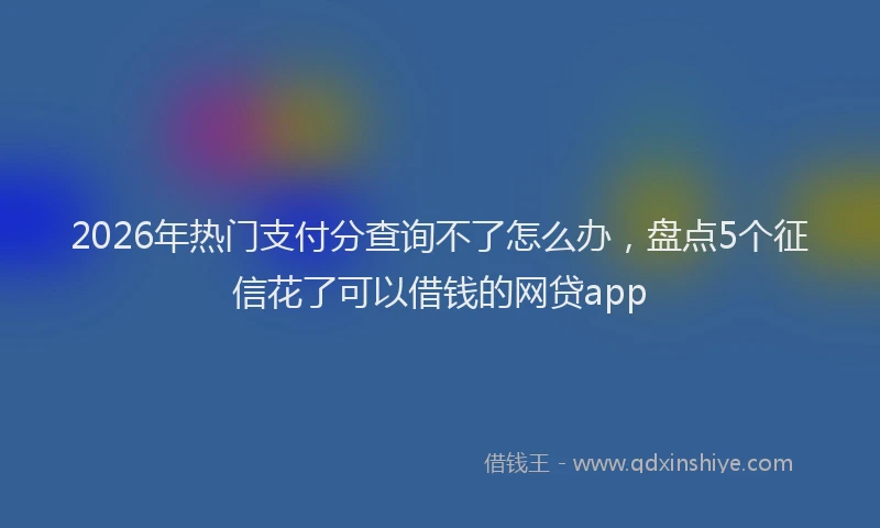 2026年热门支付分查询不了怎么办，盘点5个征信花了可以借钱的网贷app