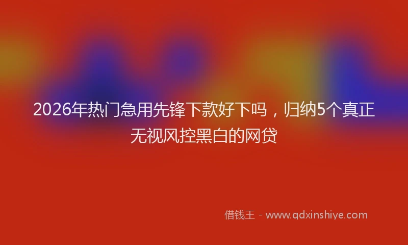 2026年热门急用先锋下款好下吗，归纳5个真正无视风控黑白的网贷
