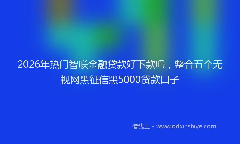2026年热门智联金融贷款好下款吗，整合五个无视网黑征信黑5000贷款口子