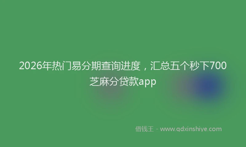 2026年热门易分期查询进度，汇总五个秒下700芝麻分贷款app