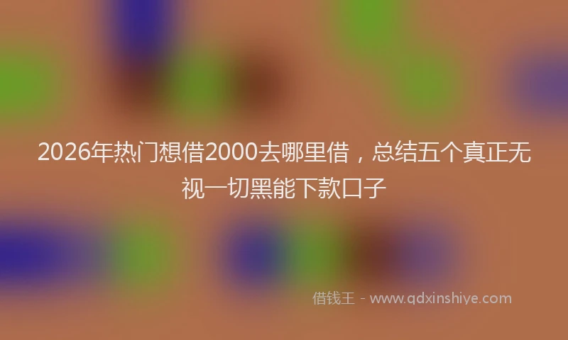 2026年热门想借2000去哪里借，总结五个真正无视一切黑能下款口子