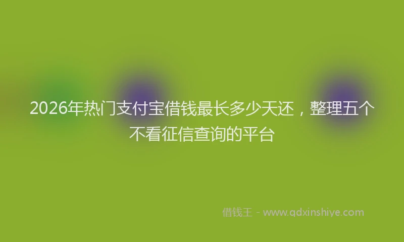 2026年热门支付宝借钱最长多少天还，整理五个不看征信查询的平台