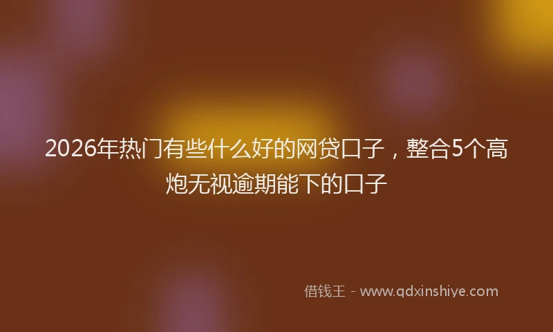 2026年热门有些什么好的网贷口子，整合5个高炮无视逾期能下的口子
