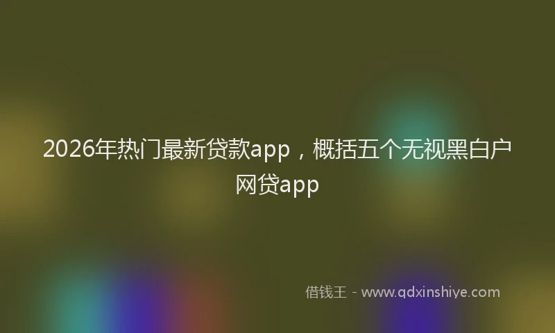 2026年热门最新贷款app，概括五个无视黑白户网贷app