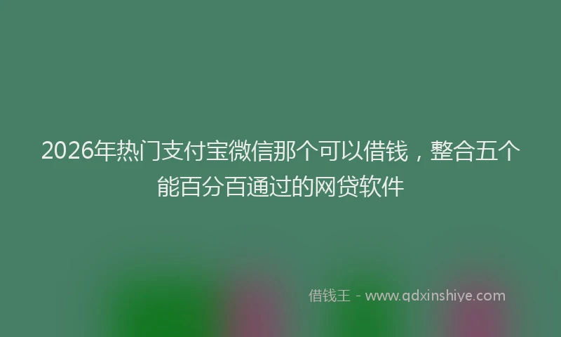 2026年热门支付宝微信那个可以借钱，整合五个能百分百通过的网贷软件