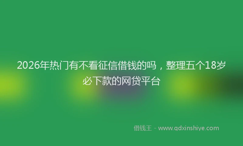 2026年热门有不看征信借钱的吗，整理五个18岁必下款的网贷平台