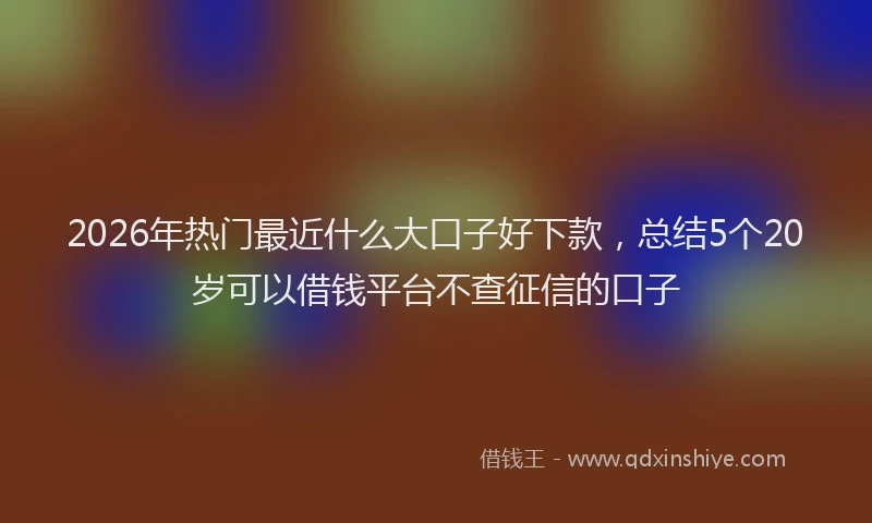 2026年热门最近什么大口子好下款，总结5个20岁可以借钱平台不查征信的口子