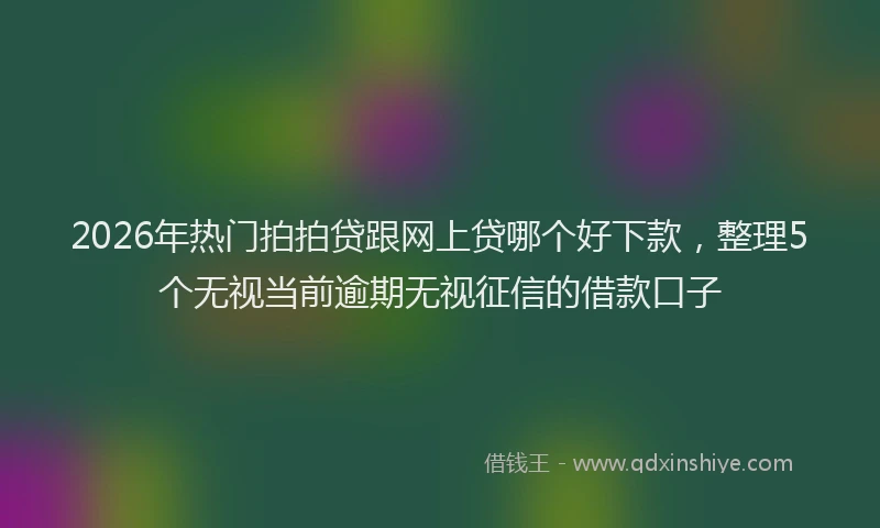 2026年热门拍拍贷跟网上贷哪个好下款，整理5个无视当前逾期无视征信的借款口子