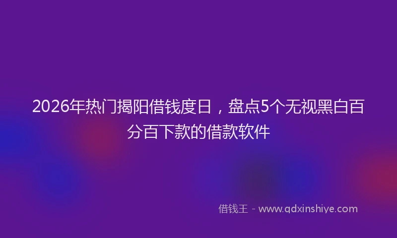 2026年热门揭阳借钱度日，盘点5个无视黑白百分百下款的借款软件