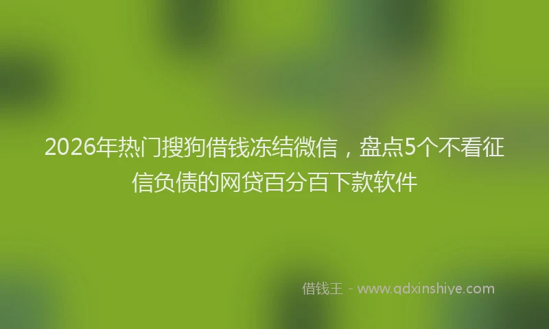 2026年热门搜狗借钱冻结微信，盘点5个不看征信负债的网贷百分百下款软件