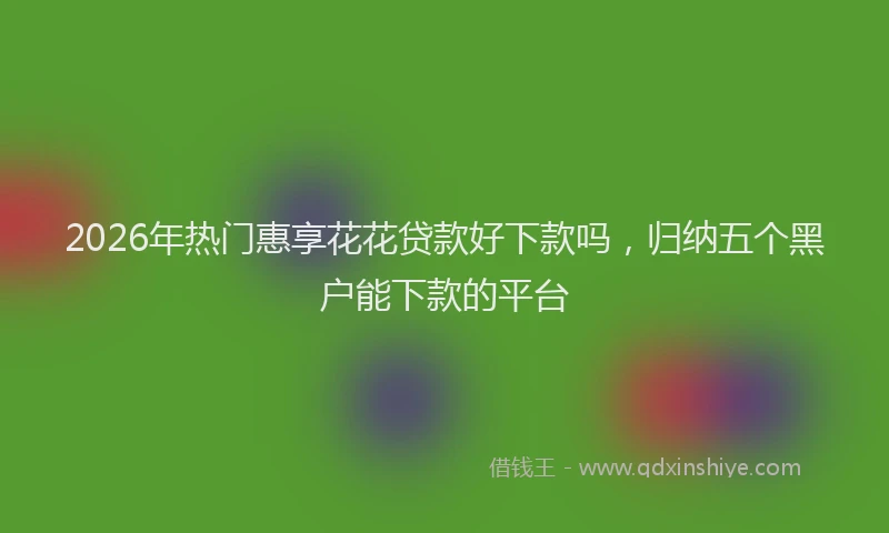 2026年热门惠享花花贷款好下款吗，归纳五个黑户能下款的平台