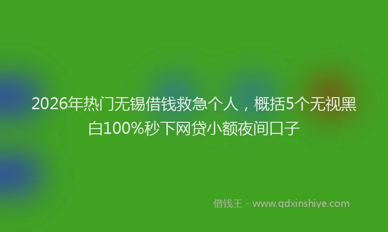 2026年热门无锡借钱救急个人，概括5个无视黑白100%秒下网贷小额夜间口子