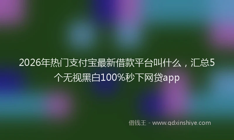 2026年热门支付宝最新借款平台叫什么，汇总5个无视黑白100%秒下网贷app