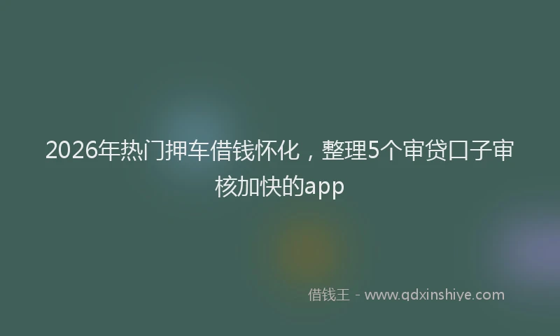 2026年热门押车借钱怀化，整理5个审贷口子审核加快的app