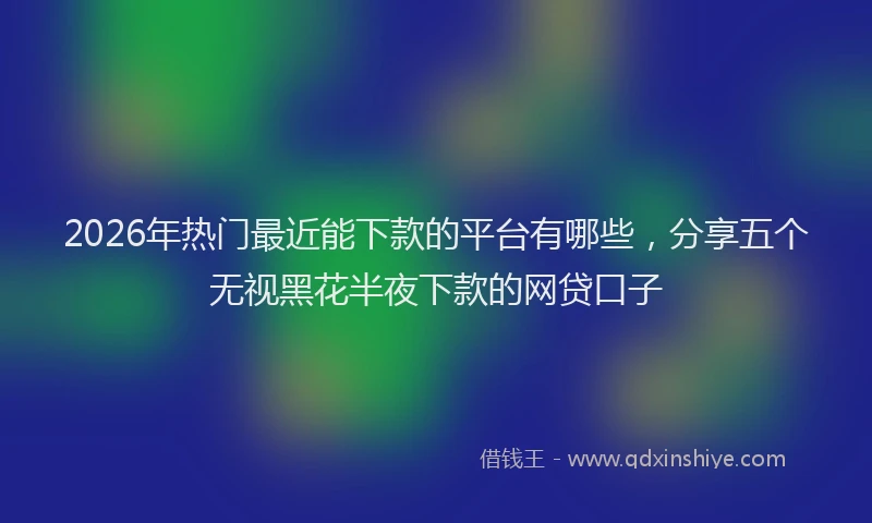 2026年热门最近能下款的平台有哪些，分享五个无视黑花半夜下款的网贷口子