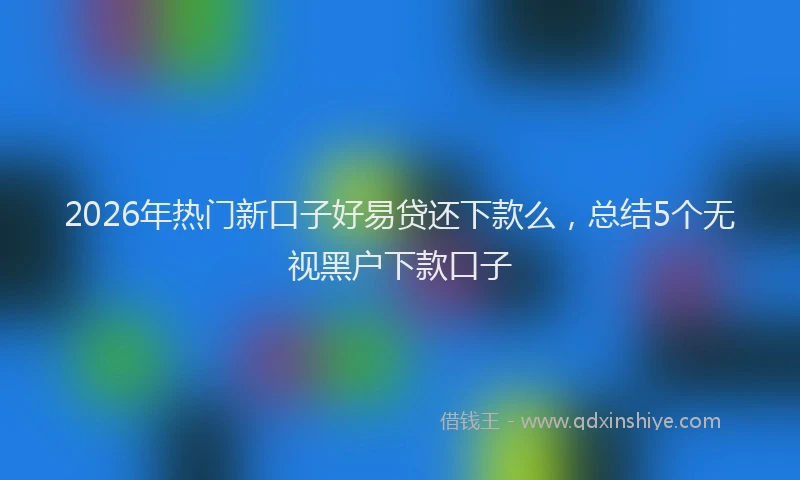2026年热门新口子好易贷还下款么，总结5个无视黑户下款口子