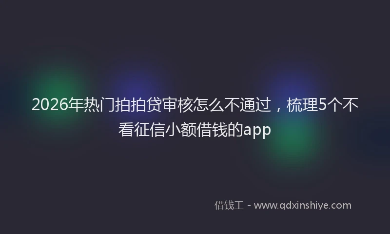 2026年热门拍拍贷审核怎么不通过，梳理5个不看征信小额借钱的app