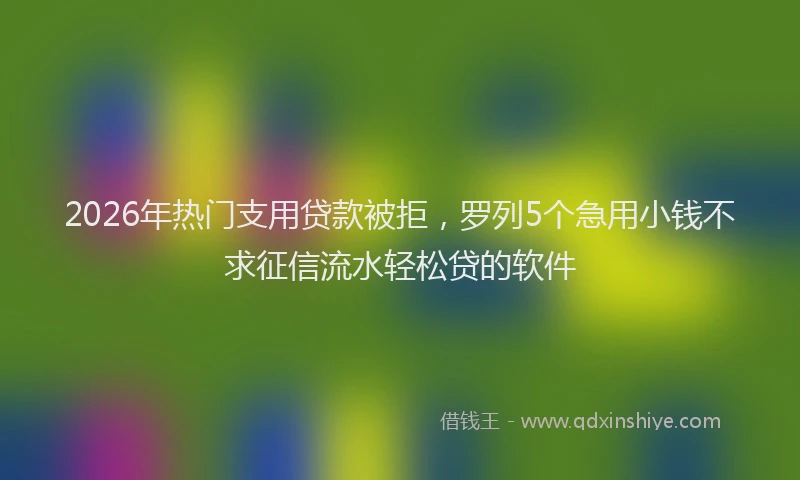 2026年热门支用贷款被拒，罗列5个急用小钱不求征信流水轻松贷的软件