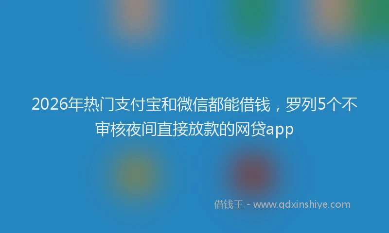 2026年热门支付宝和微信都能借钱，罗列5个不审核夜间直接放款的网贷app