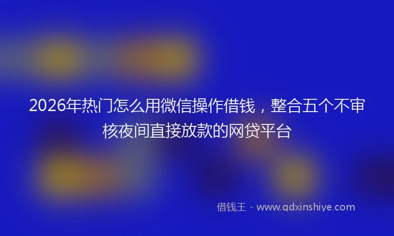2026年热门怎么用微信操作借钱，整合五个不审核夜间直接放款的网贷平台