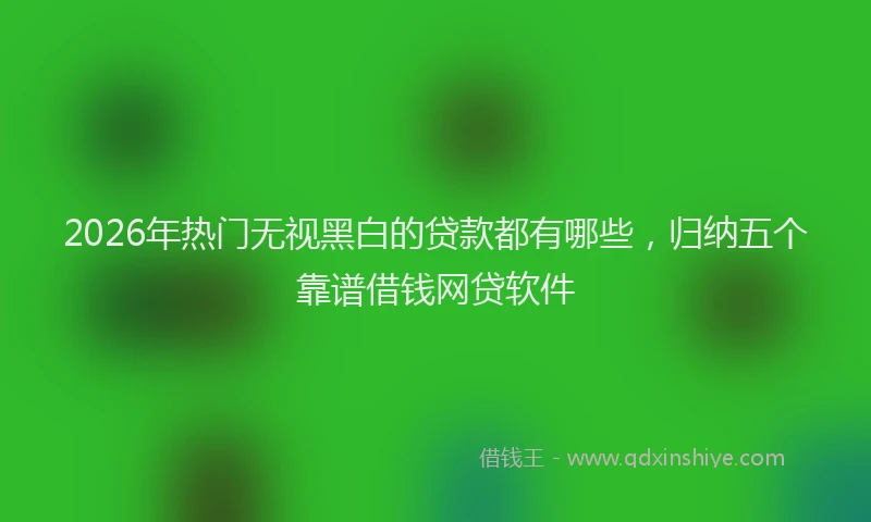 2026年热门无视黑白的贷款都有哪些，归纳五个靠谱借钱网贷软件