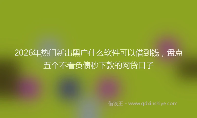 2026年热门新出黑户什么软件可以借到钱，盘点五个不看负债秒下款的网贷口子