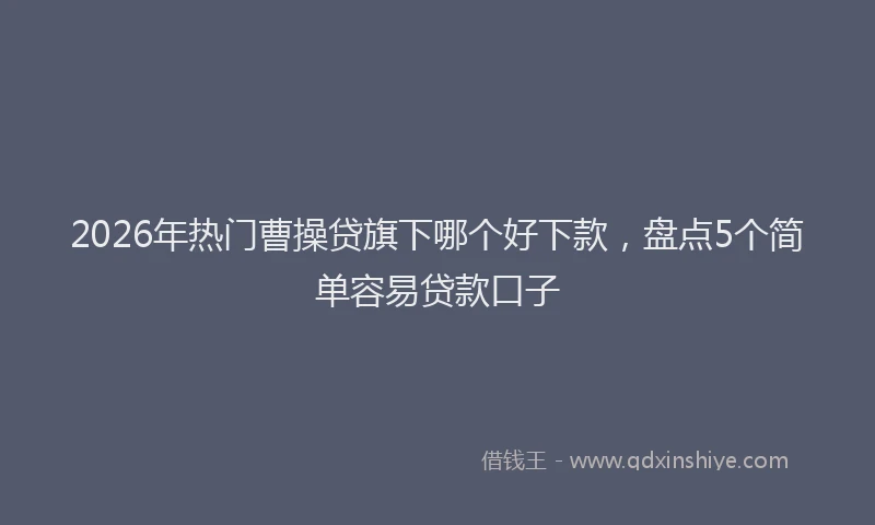 2026年热门曹操贷旗下哪个好下款，盘点5个简单容易贷款口子