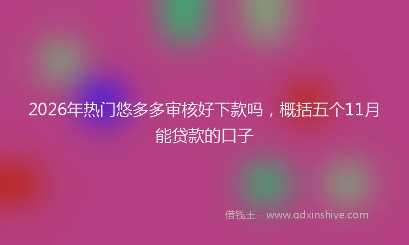 2026年热门悠多多审核好下款吗，概括五个11月能贷款的口子