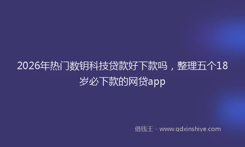 2026年热门数钥科技贷款好下款吗，整理五个18岁必下款的网贷app