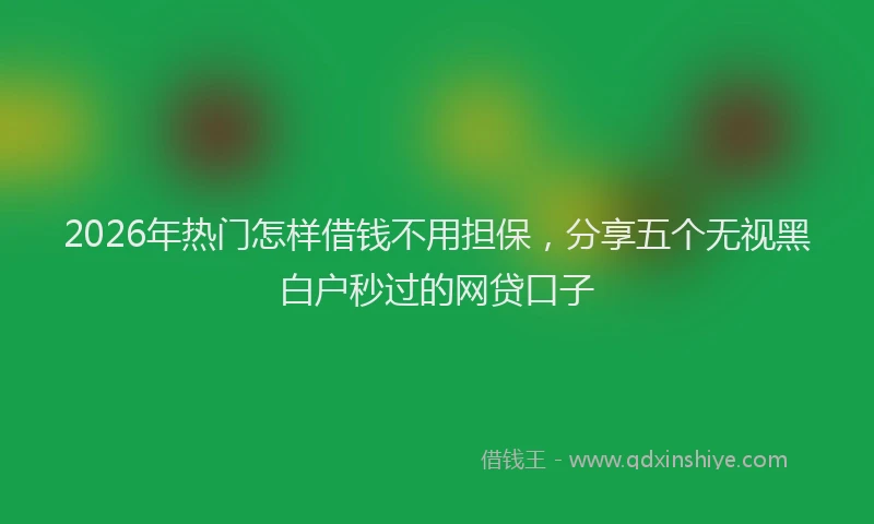 2026年热门怎样借钱不用担保，分享五个无视黑白户秒过的网贷口子