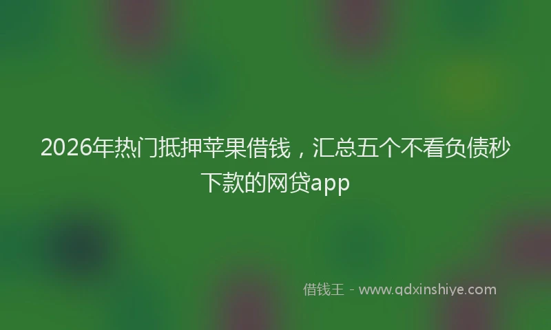 2026年热门抵押苹果借钱，汇总五个不看负债秒下款的网贷app
