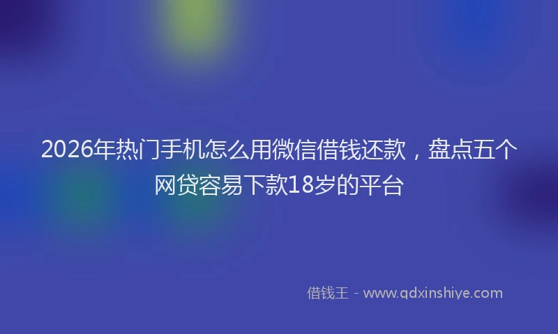 2026年热门手机怎么用微信借钱还款，盘点五个网贷容易下款18岁的平台