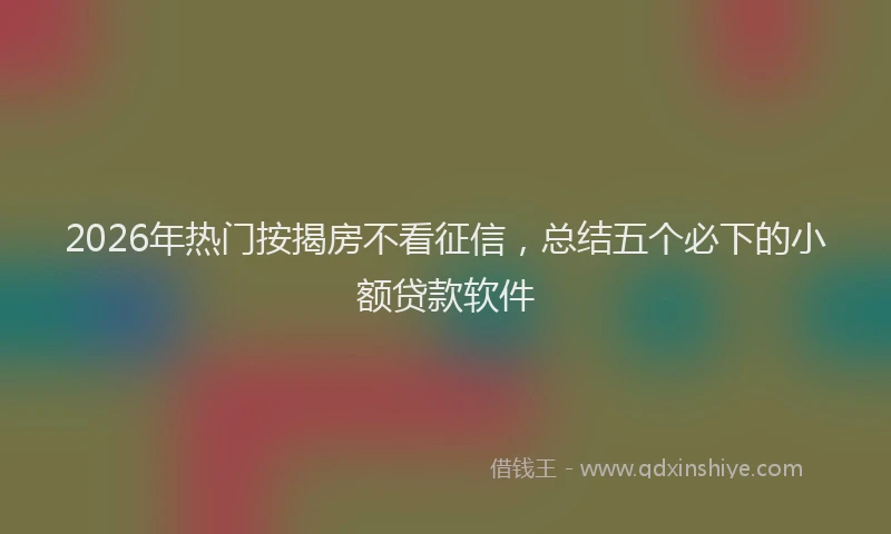 2026年热门按揭房不看征信，总结五个必下的小额贷款软件