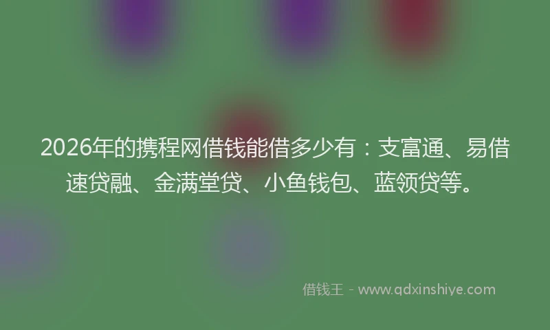 2026年的携程网借钱能借多少有：支富通、易借速贷融、金满堂贷、小鱼钱包、蓝领贷等。