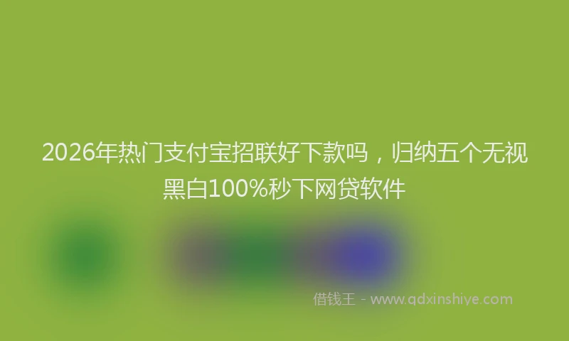 2026年热门支付宝招联好下款吗，归纳五个无视黑白100%秒下网贷软件