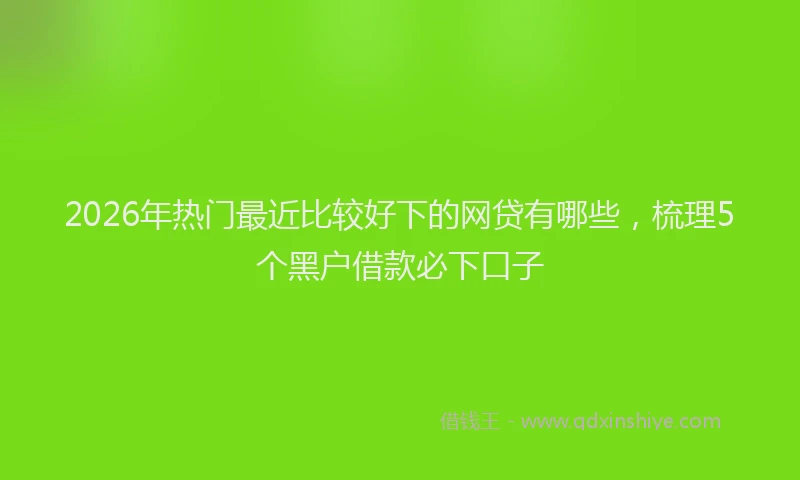 2026年热门最近比较好下的网贷有哪些,梳理5个黑户借款必下口子