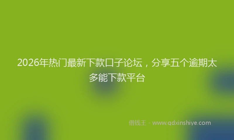 2026年热门最新下款口子论坛，分享五个逾期太多能下款平台