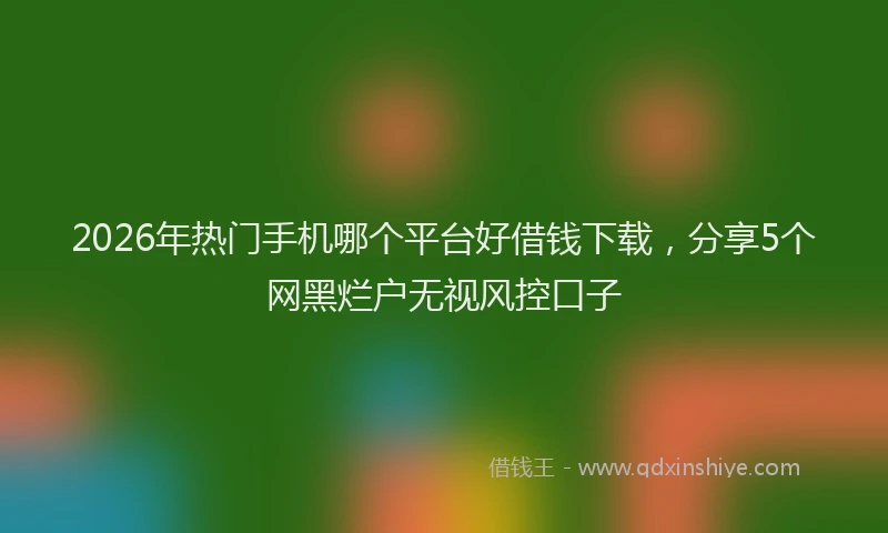 2026年热门手机哪个平台好借钱下载,分享5个网黑烂户无视风控口子