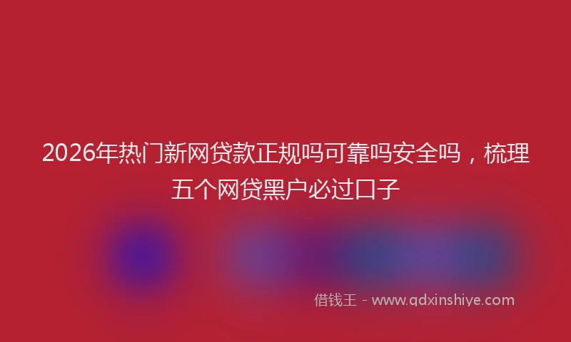 2026年热门新网贷款正规吗可靠吗安全吗，梳理五个网贷黑户必过口子