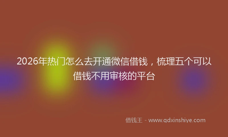 2026年热门怎么去开通微信借钱，梳理五个可以借钱不用审核的平台