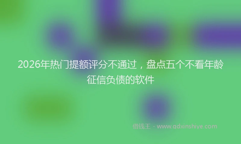 2026年热门提额评分不通过，盘点五个不看年龄征信负债的软件