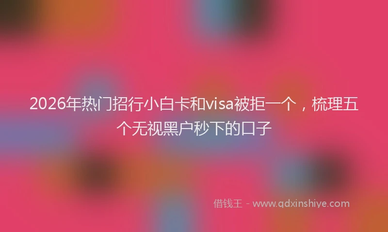 2026年热门招行小白卡和visa被拒一个，梳理五个无视黑户秒下的口子