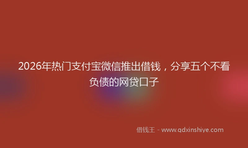 2026年热门支付宝微信推出借钱，分享五个不看负债的网贷口子