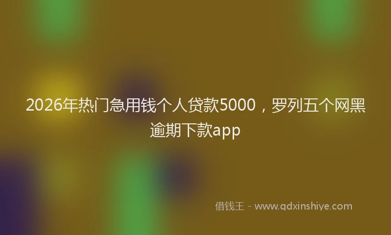 2026年热门急用钱个人贷款5000，罗列五个网黑逾期下款app