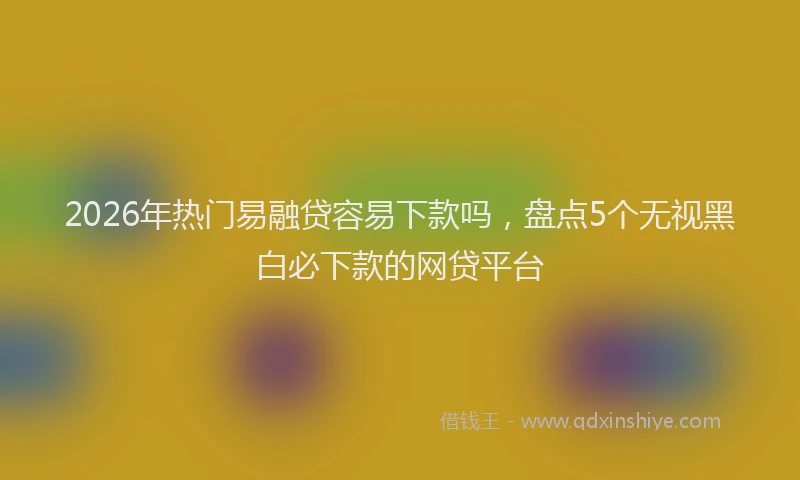 2026年热门易融贷容易下款吗，盘点5个无视黑白必下款的网贷平台