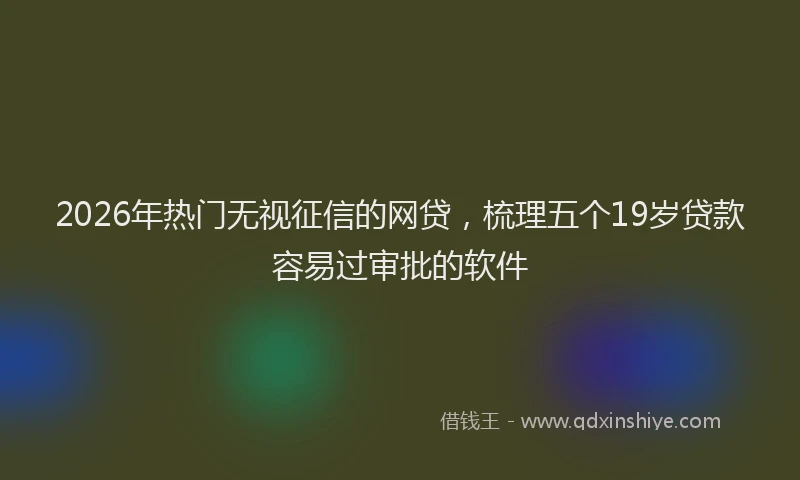 2026年热门无视征信的网贷，梳理五个19岁贷款容易过审批的软件