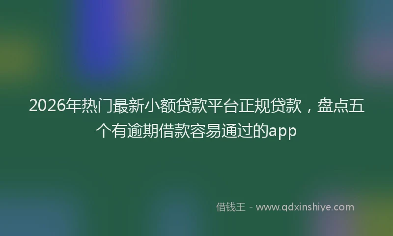 2026年热门最新小额贷款平台正规贷款，盘点五个有逾期借款容易通过的app