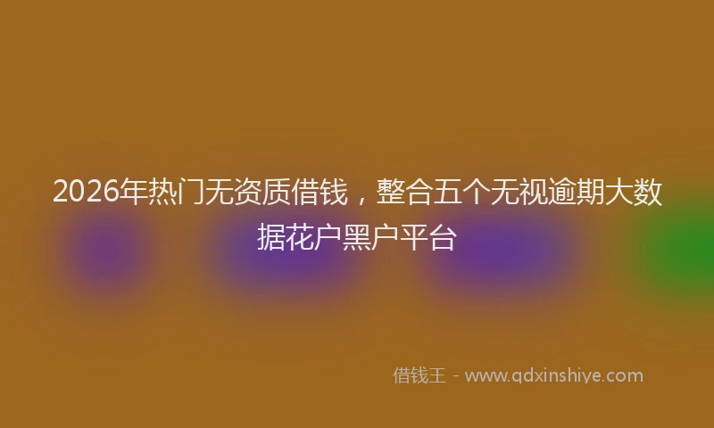 2026年热门无资质借钱，整合五个无视逾期大数据花户黑户平台