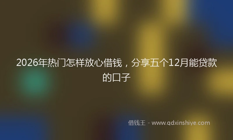 2026年热门怎样放心借钱，分享五个12月能贷款的口子
